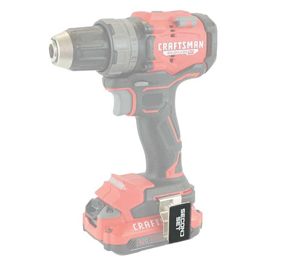 Second Set rare earth N52 magnet affixed to a Craftsman drill with 3M adhesive, offering secure and accessible storage for small hardware.