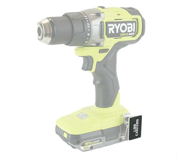 Second Set rare earth magnet securely mounted on a Ryobi drill with 3M adhesive, designed for efficient organization of screws and bits.