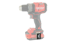 Red and black Craftsman drill with Second Set magnet affixed to the belt hook using 3M adhesive, designed for organized tool use.